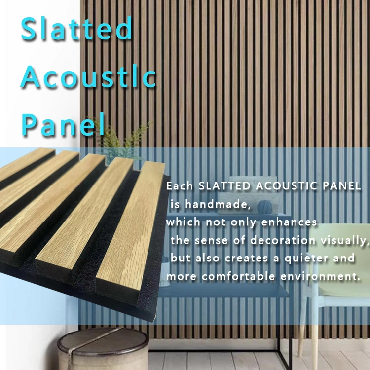 Natural Oak Slat Wall Covering MDF Pet Acoustic Slatted Wooden Ceiling Panel