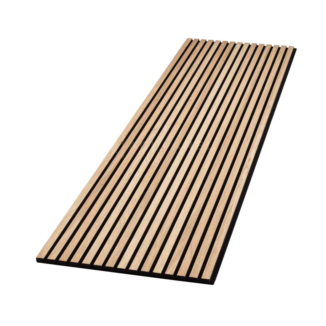 3D Exhibition Soundproofing Wooden Slats Wall Covering MDF Wood Veneer Pet Acoustic Panel